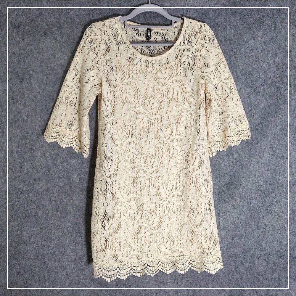 H&M Divided Women 8 Crochet Dress Coastal Romantic Chic‎ Boutique Style